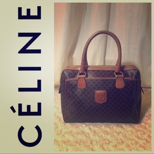 AUTH Céline Macadam Boston Bag